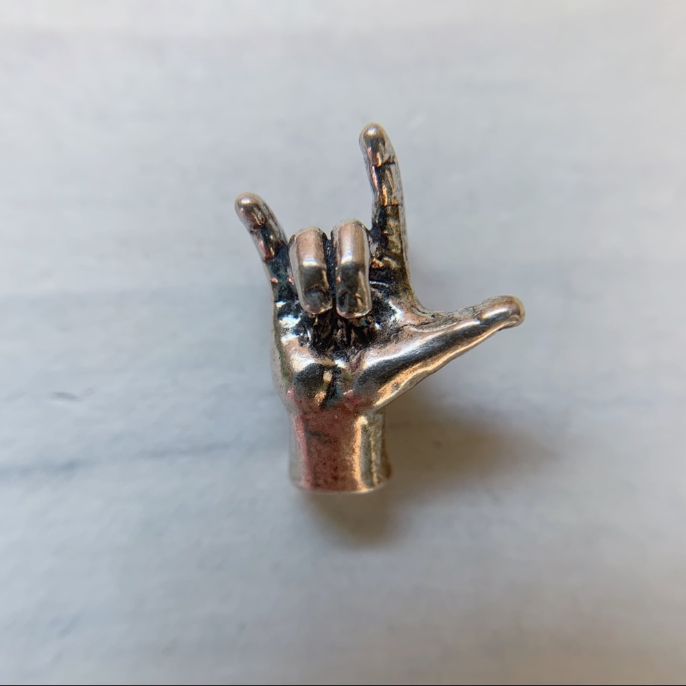 Sterling Silver Sign Language “I love you” Charm